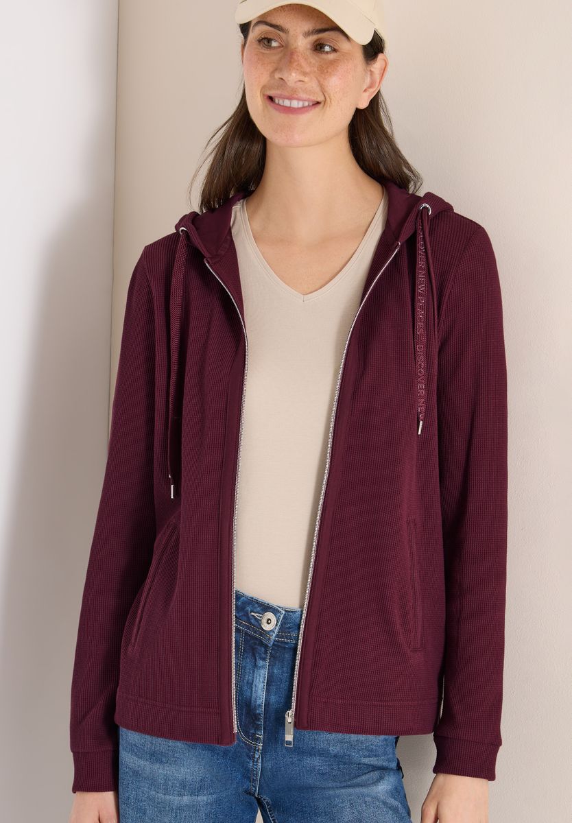 Langarm Jacke mit Kapuze und Taschen