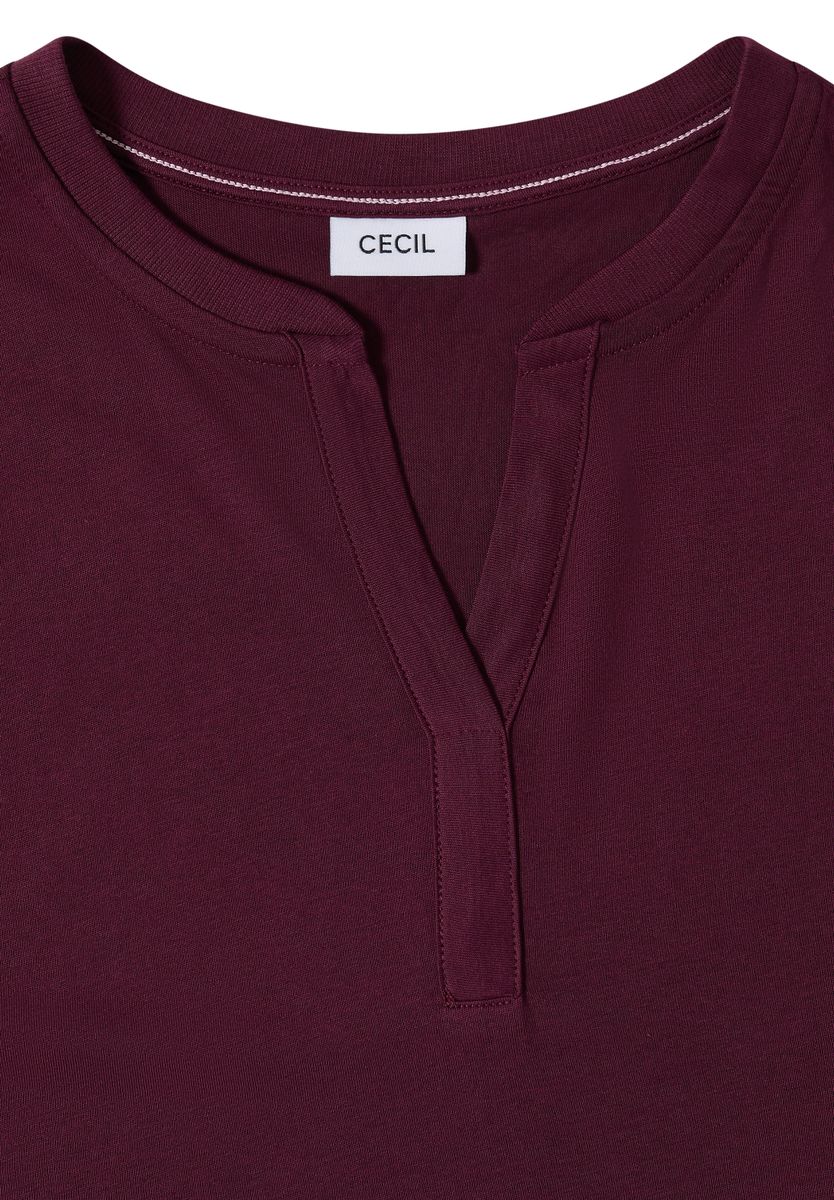 Shirt mit Split Neck im Tunika-Look