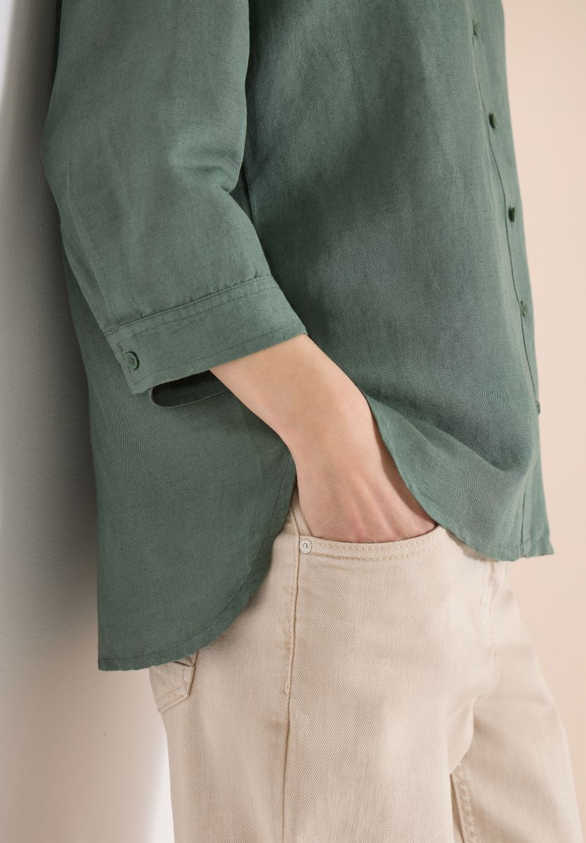 3/4-Arm Bluse aus Leinenmix