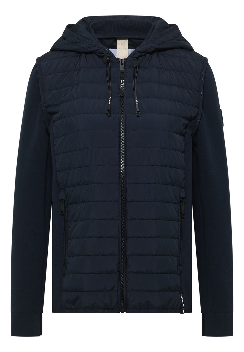 Jacke mit Strukturmix und Kapuze