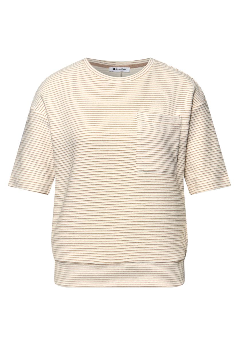 Kurzarmshirt mit Strukturstreifen