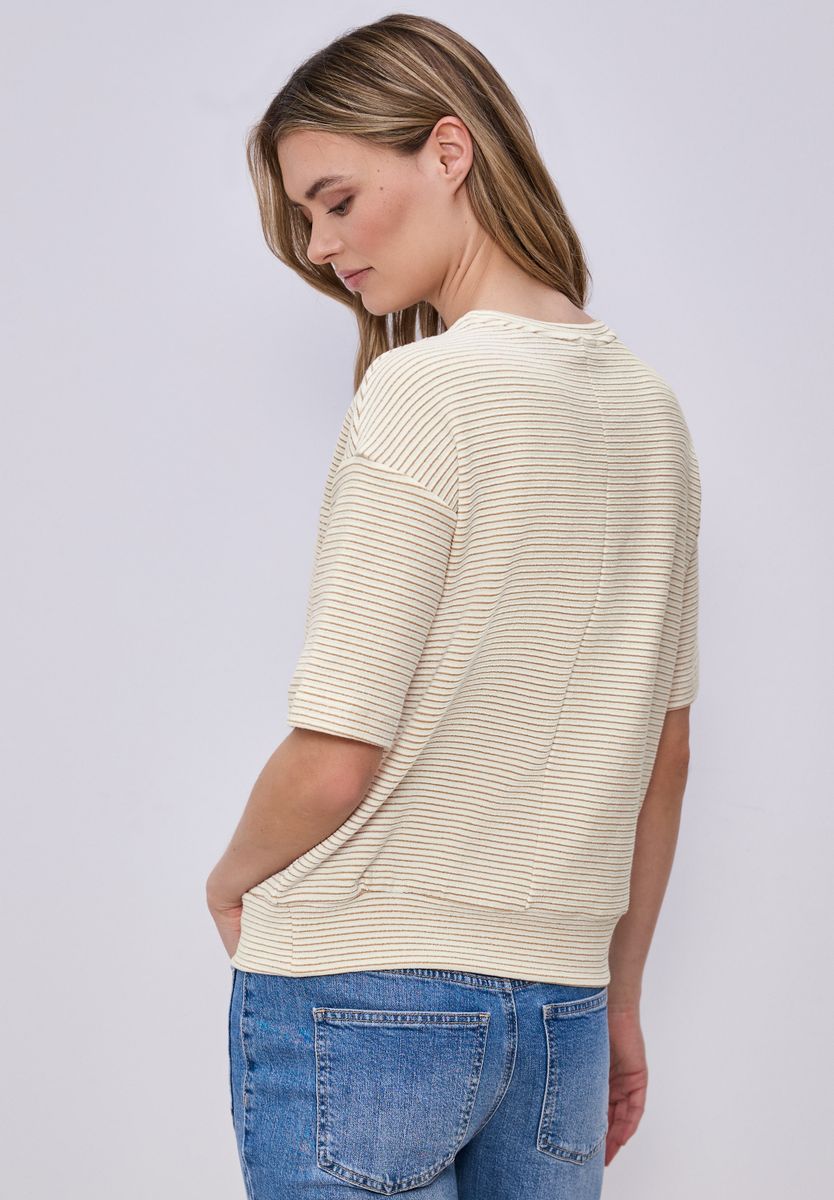 Kurzarmshirt mit Strukturstreifen