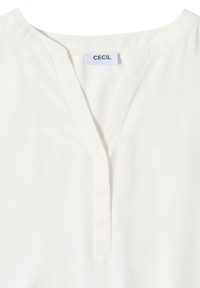 Kurzarm Bluse mit Split Neck
