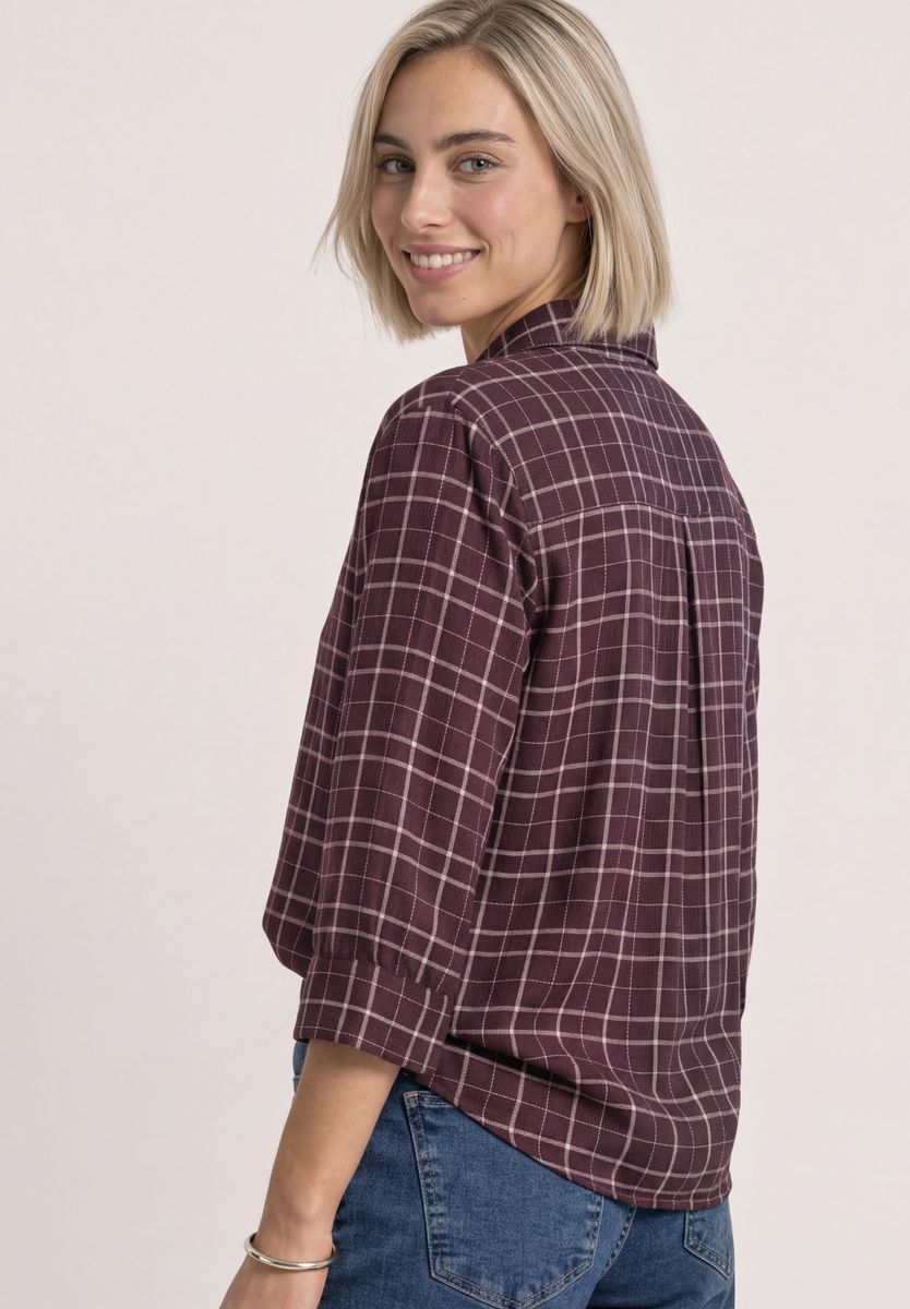 3/4-Arm Hemdbluse mit Muster