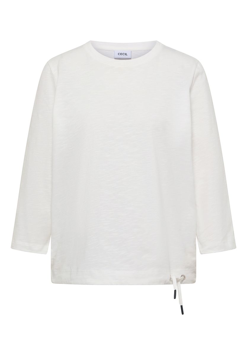 3/4-Arm Shirt mit Rundhals in Unifarbe