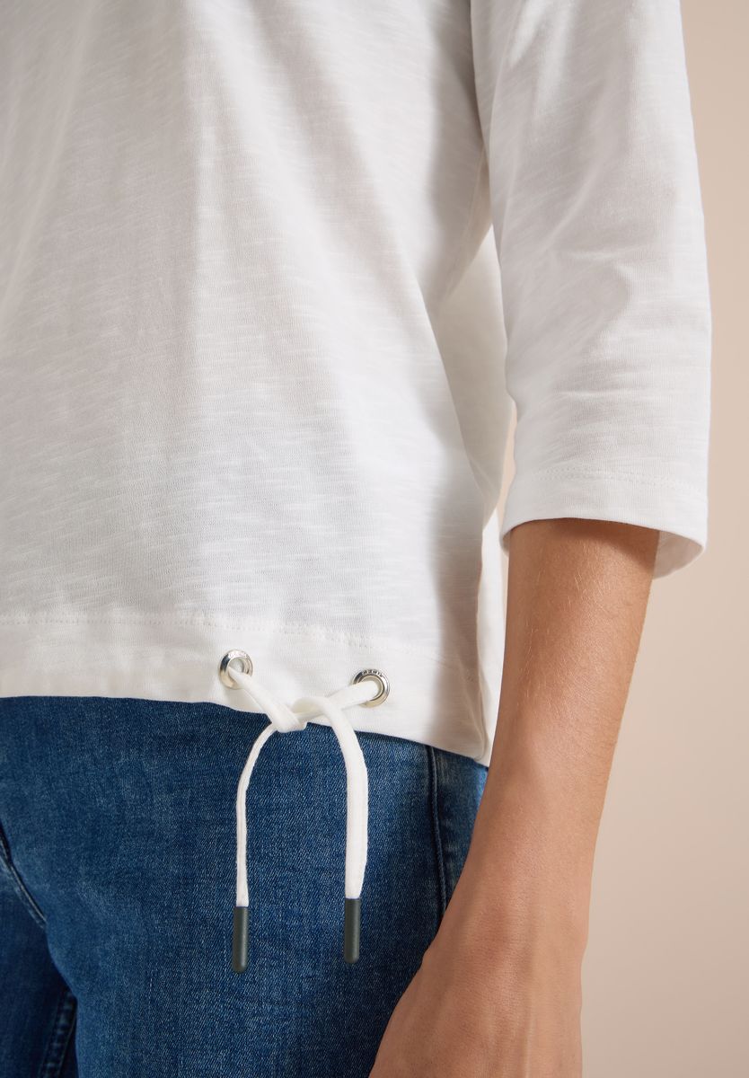3/4-Arm Shirt mit Rundhals in Unifarbe