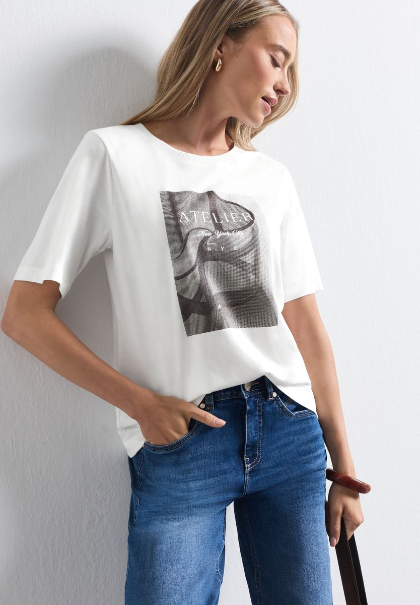 T-Shirt mit Rundhals und Fotoprint