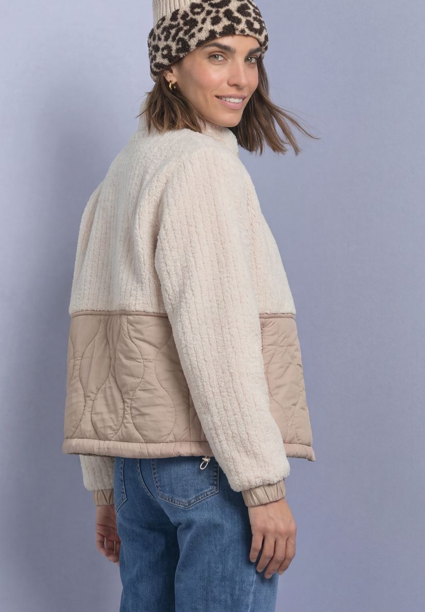 Teddy-Jacke mit Softshelldetails
