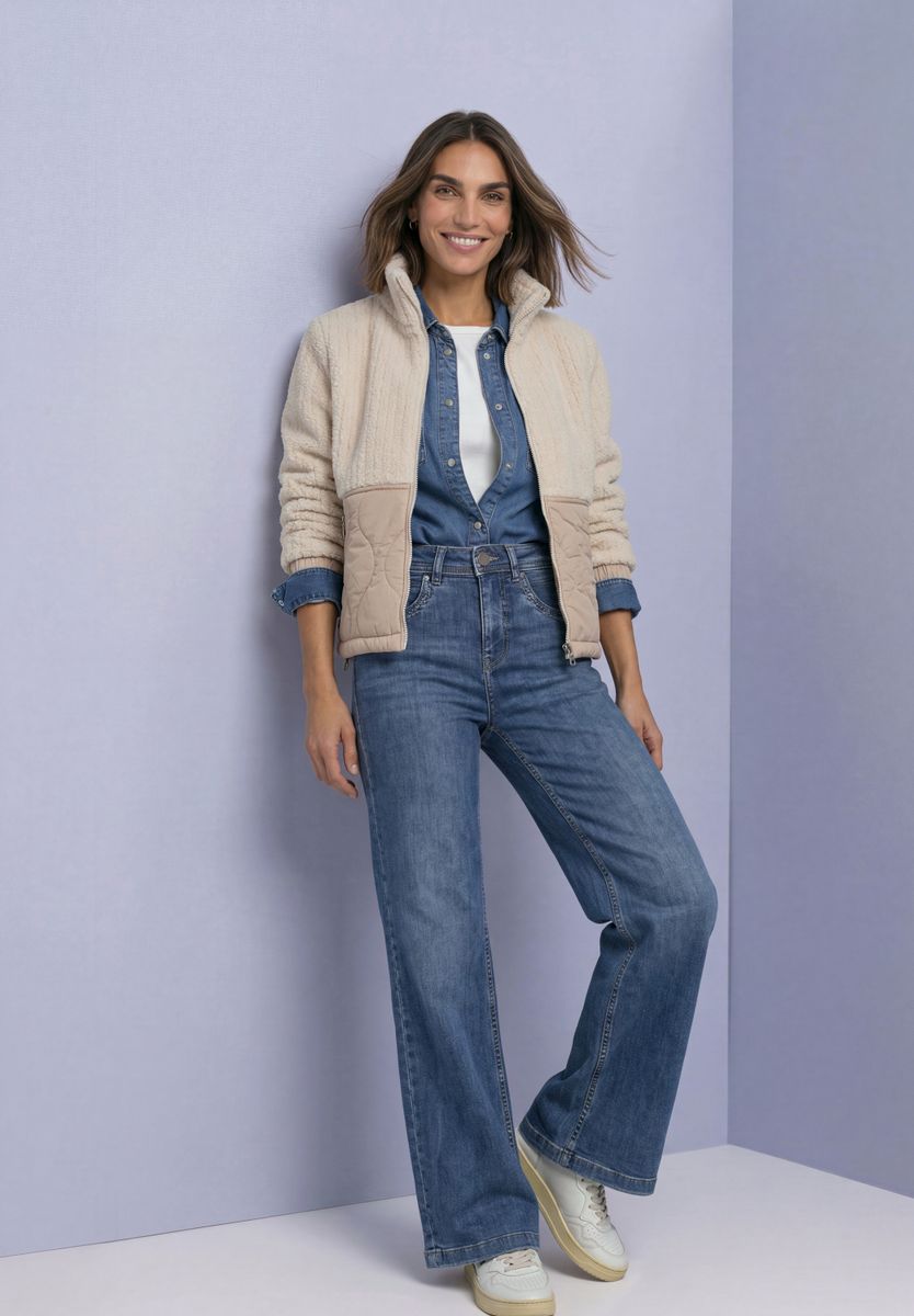 Teddy-Jacke mit Softshelldetails