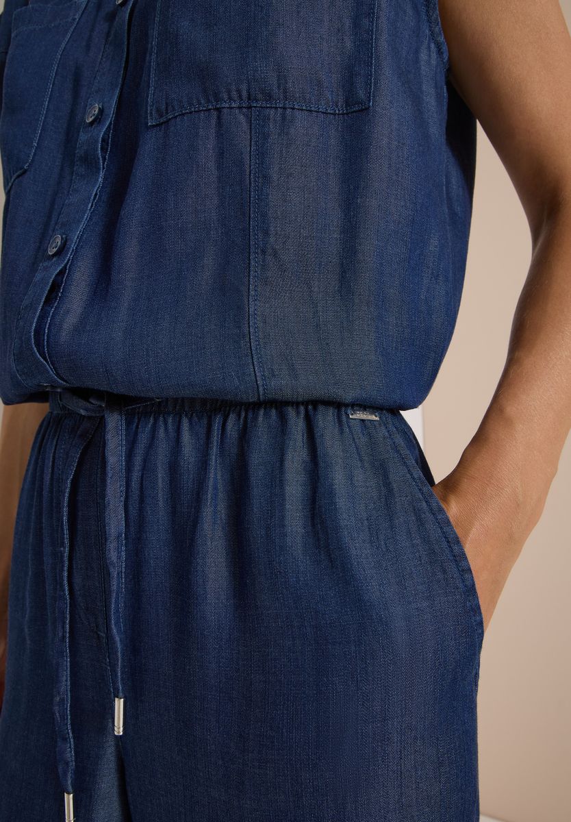 Wide Leg Jumpsuit in Denim-Optik