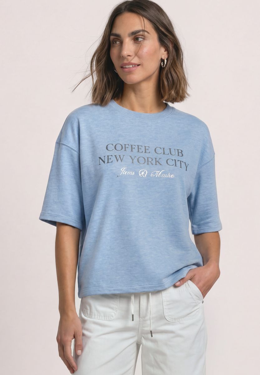Kurzarm Sweatshirt mit Wording