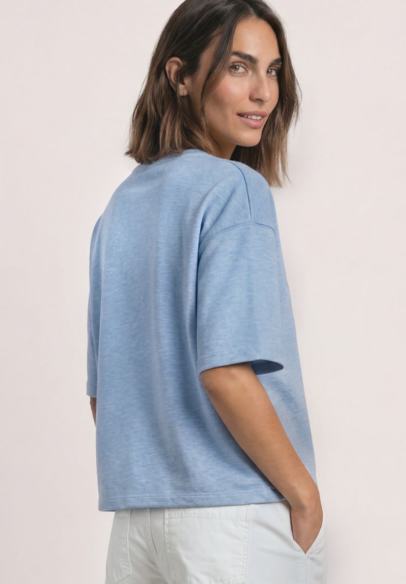 Kurzarm Sweatshirt mit Wording