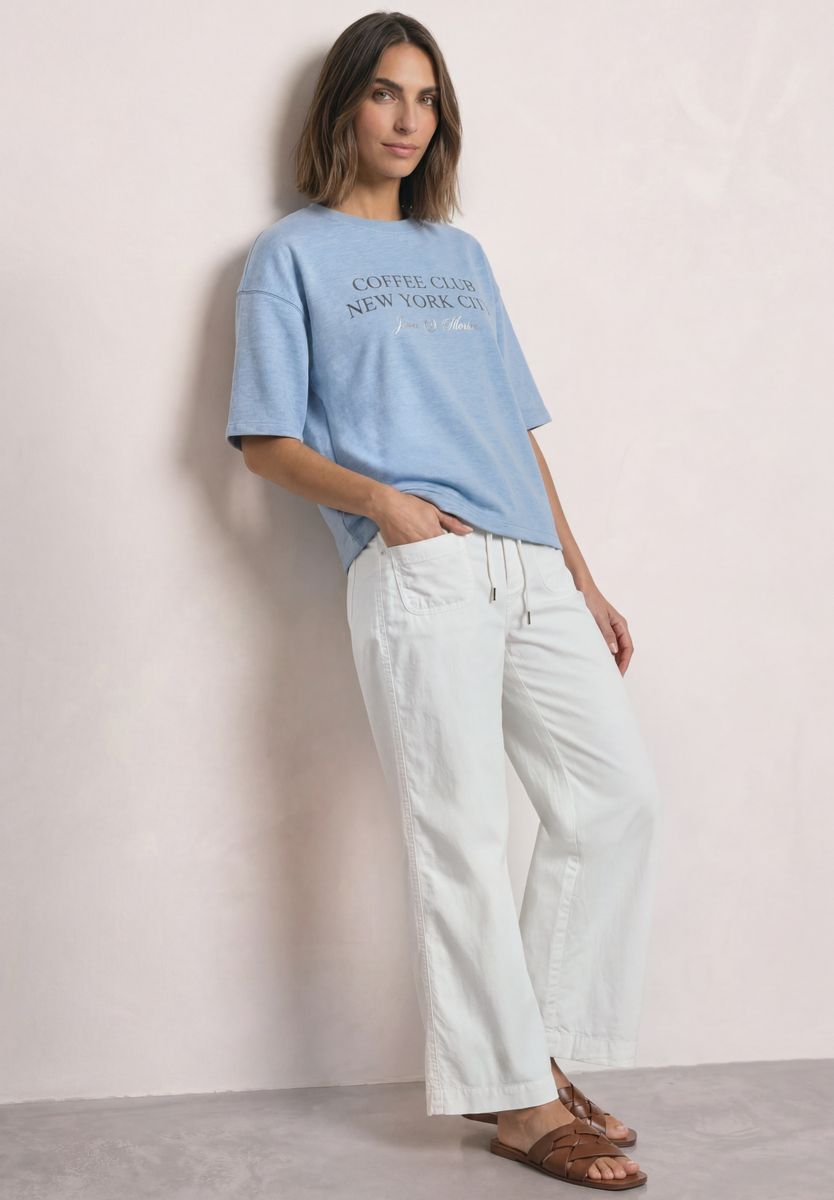 Kurzarm Sweatshirt mit Wording