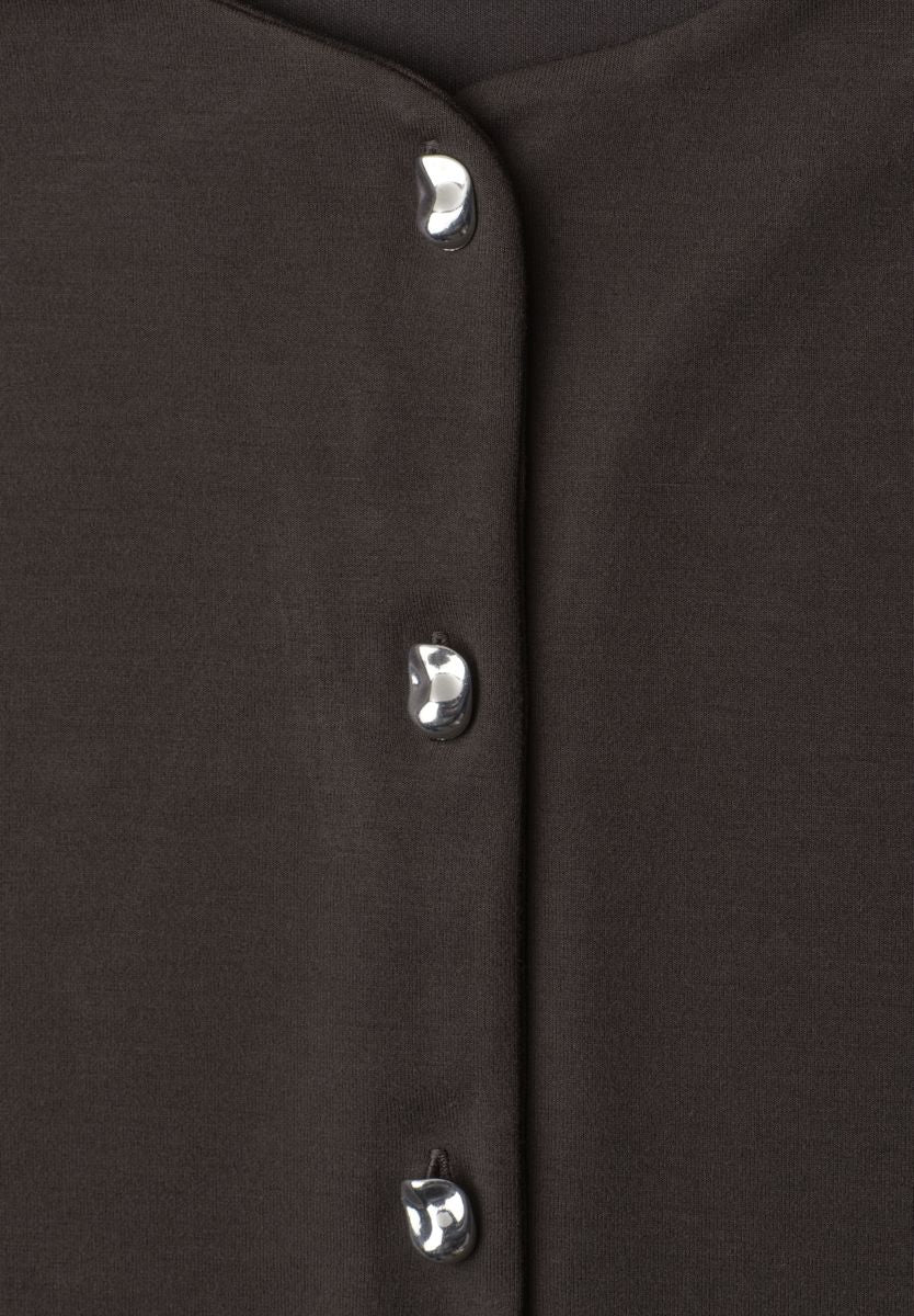 Strick-Look Jacke mit dekorativen Knöpfen