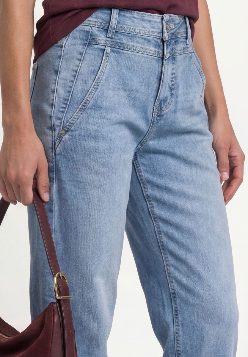 High Waist Barrel Leg Jeans im Loose Fit