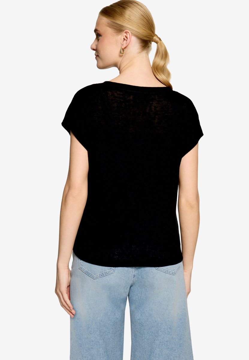 Basic-T-Shirt  mit V-Ausschnitt