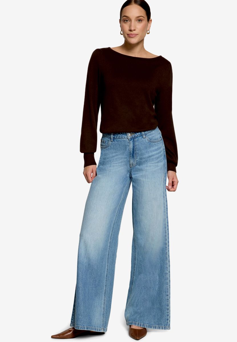 Feinstrickpullover  mit U-Boot Ausschnitt