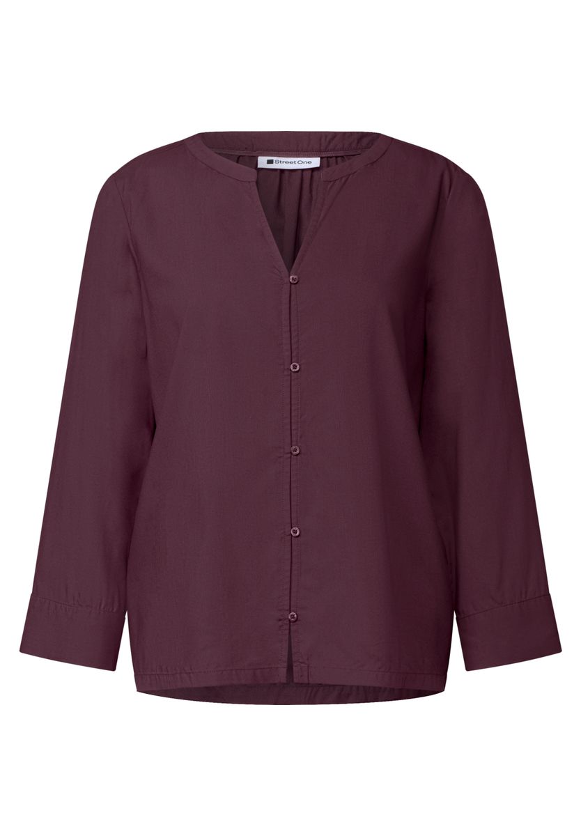 3/4-Arm Bluse mit Split Neck