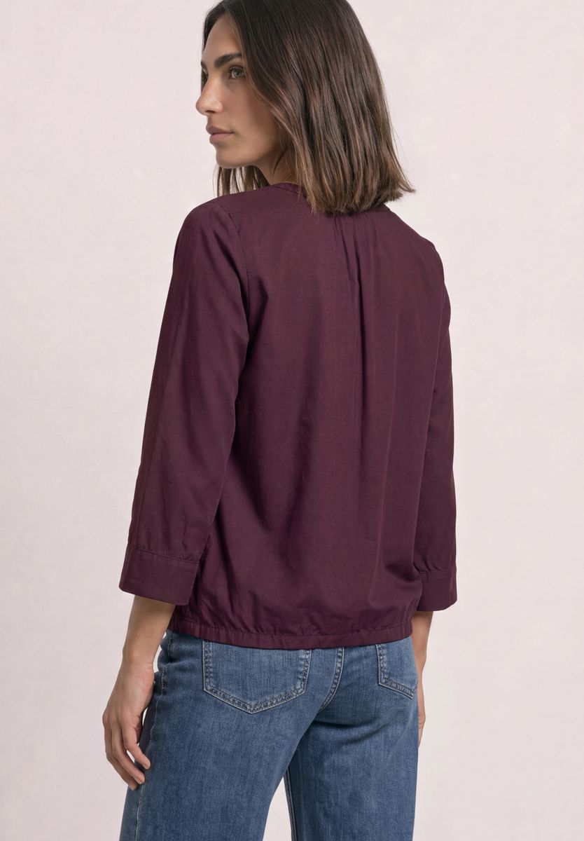 3/4-Arm Bluse mit Split Neck