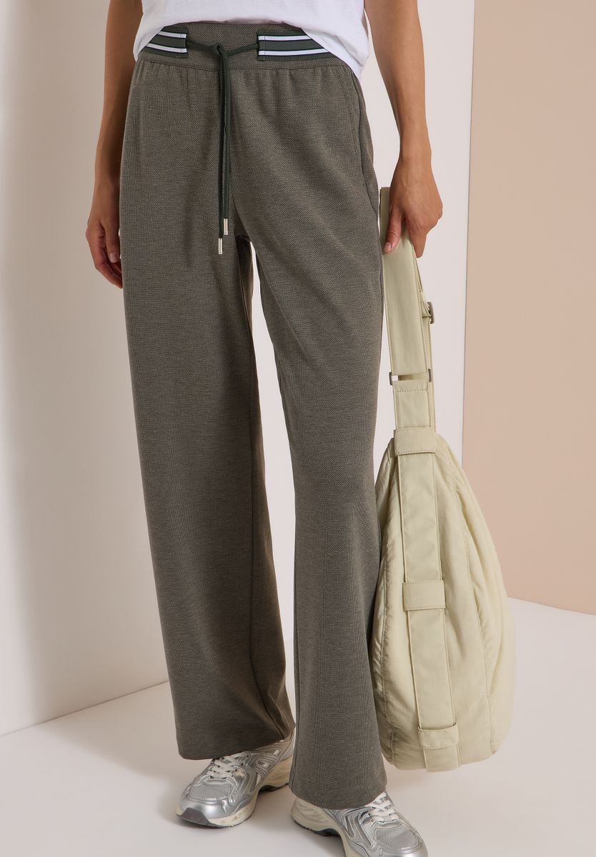 High Waist Straight Leg Hose mit Dessin