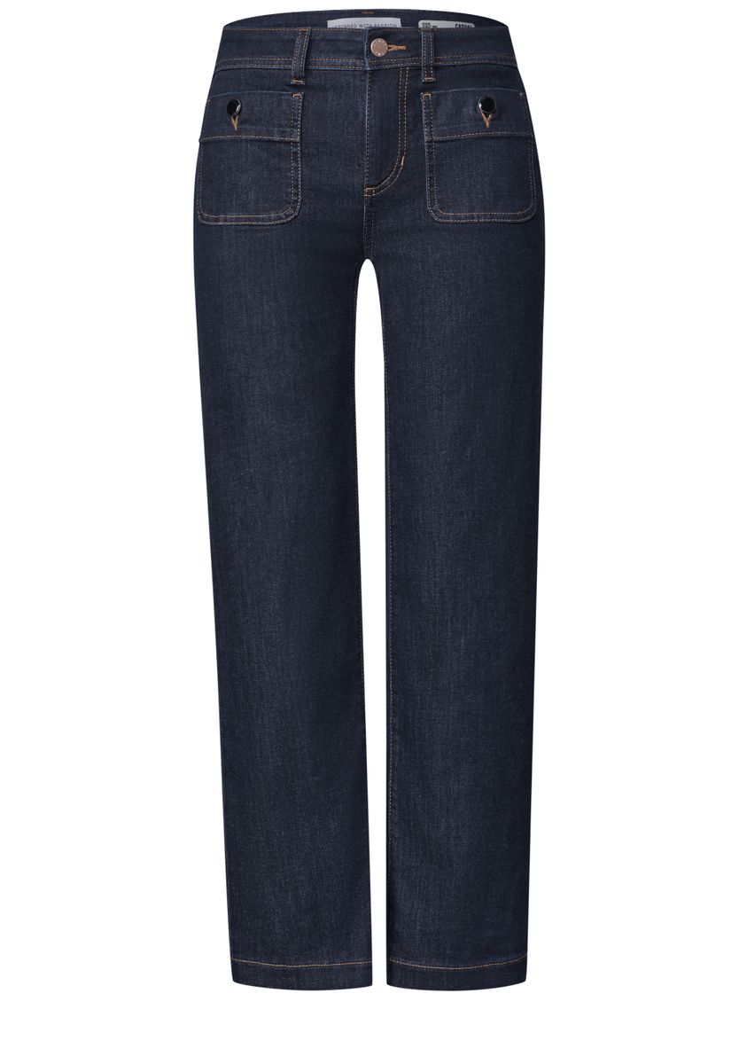 Mid Waist Straight Leg Jeans im Casual Fit