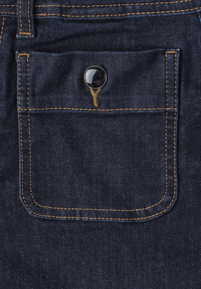 Mid Waist Straight Leg Jeans im Casual Fit