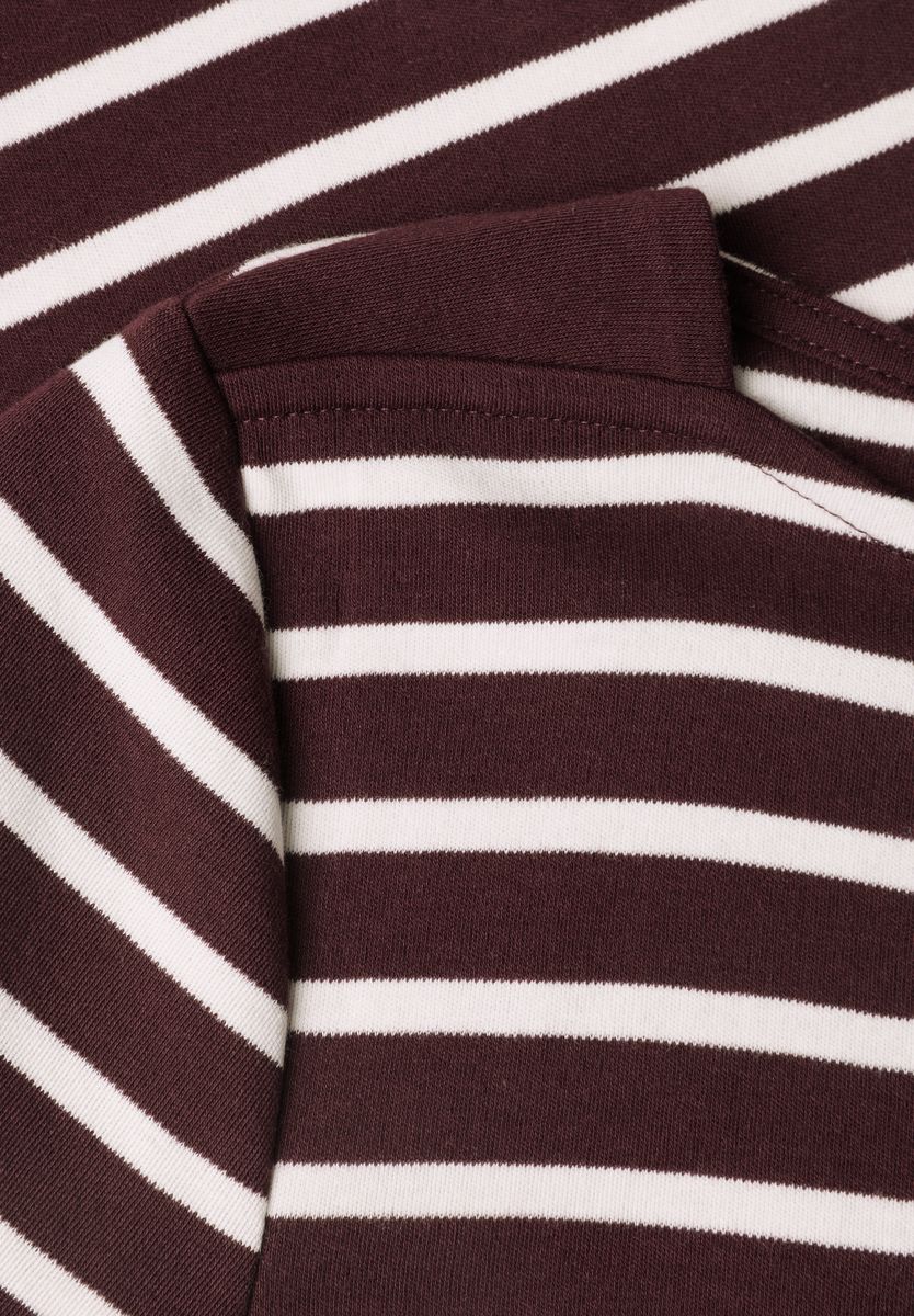 3/4-Arm Shirt mit Boat Neck und Streifen