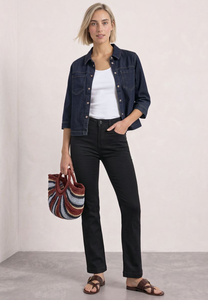 High Waist Bootcut Jeans im Slim Fit
