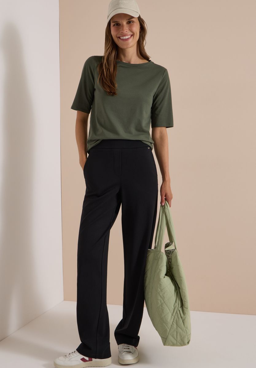 High Waist Straight Leg Hose im Loose Fit