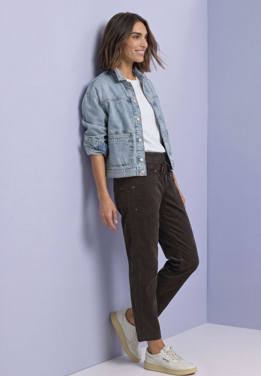 Slim Leg Cordhose im Loose Fit