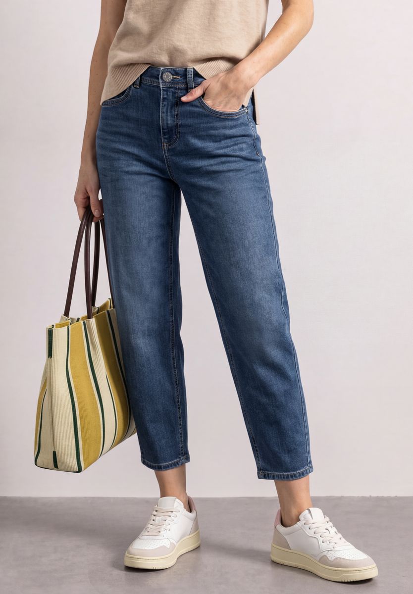 High Waist Barrel Leg Jeans im Loose Fit