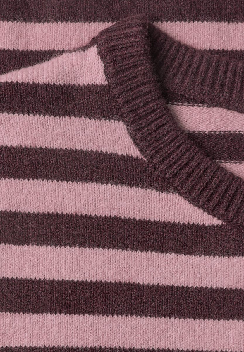 Kurzarm Pullover mit Rundhals und Streifen
