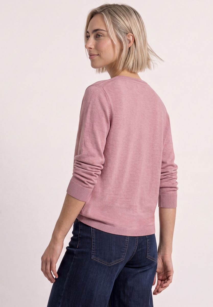 Basic Pullover mit U-Boot-Ausschnitt