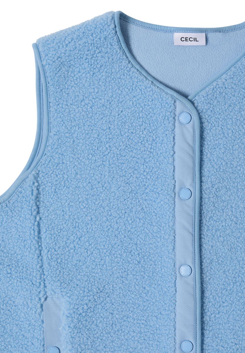 Teddy-Weste mit Softshelldetails