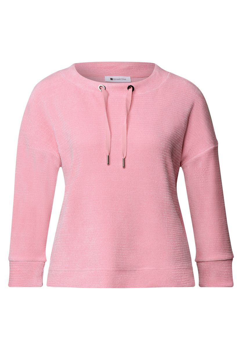 3/4-Arm Shirt mit U-Boot-Ausschnitt