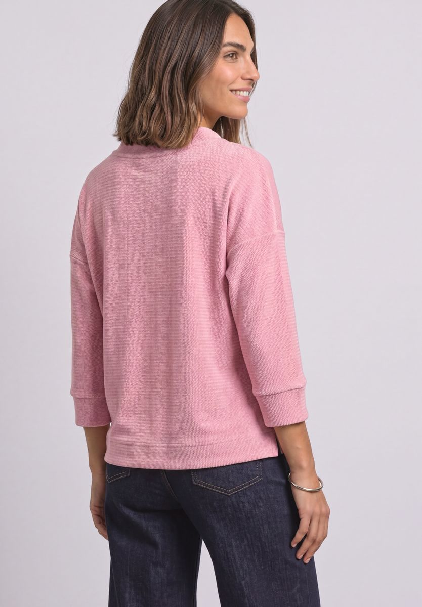 3/4-Arm Shirt mit U-Boot-Ausschnitt