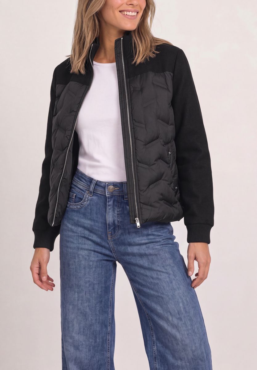 Strukturmix Jacke mit geklebter Steppung