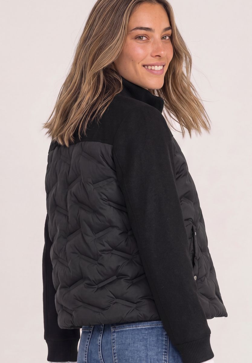 Strukturmix Jacke mit geklebter Steppung
