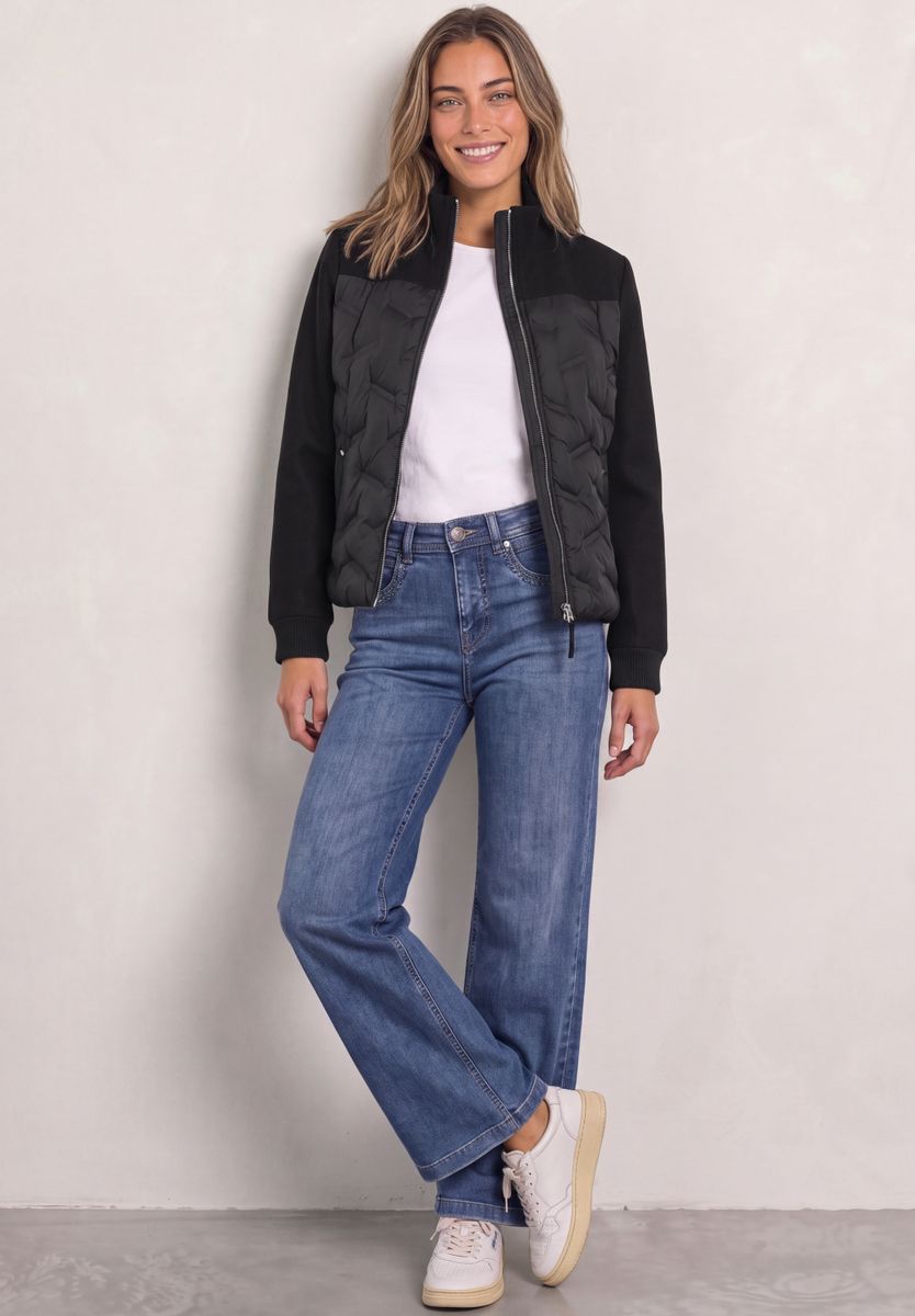 Strukturmix Jacke mit geklebter Steppung