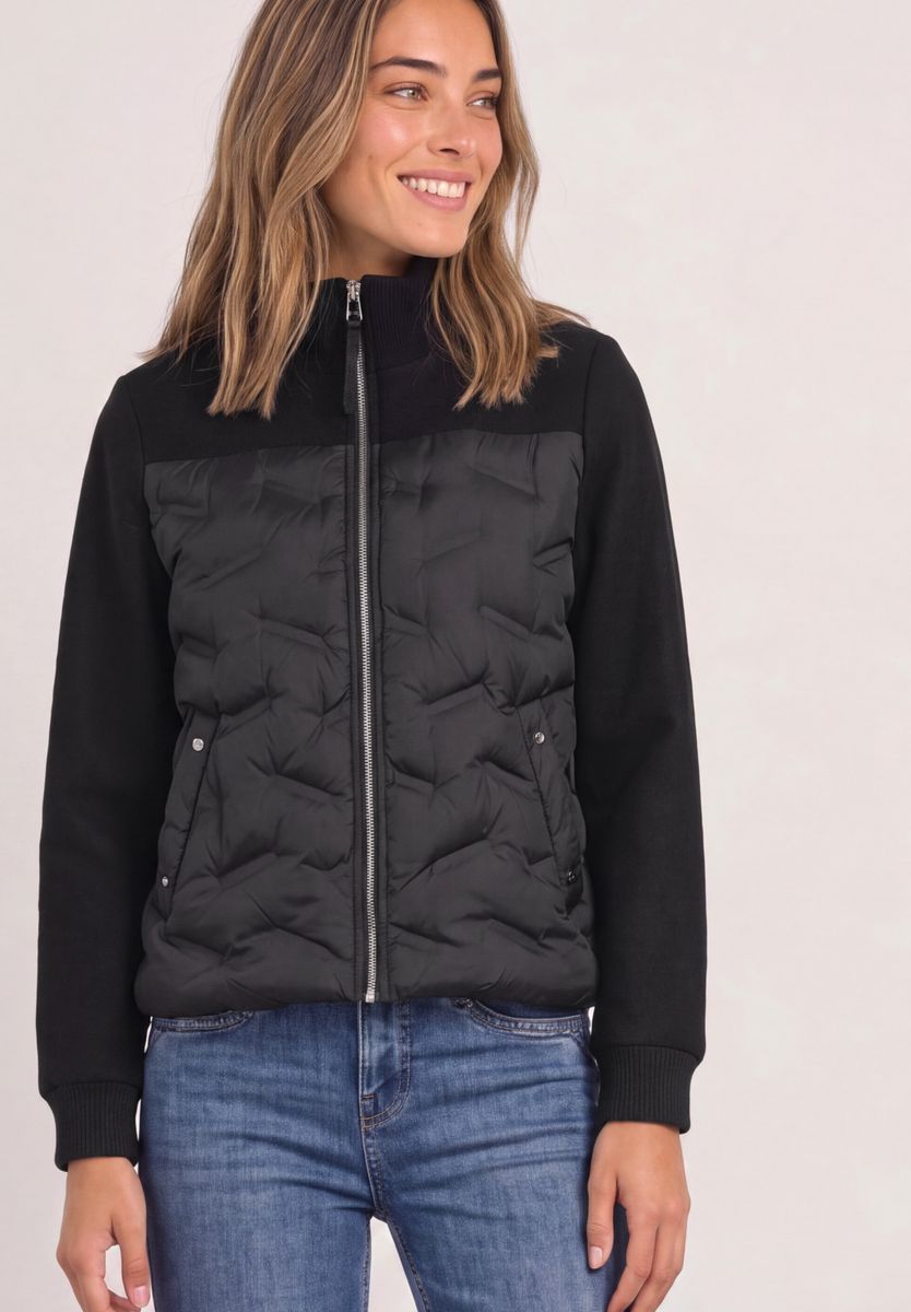 Strukturmix Jacke mit geklebter Steppung