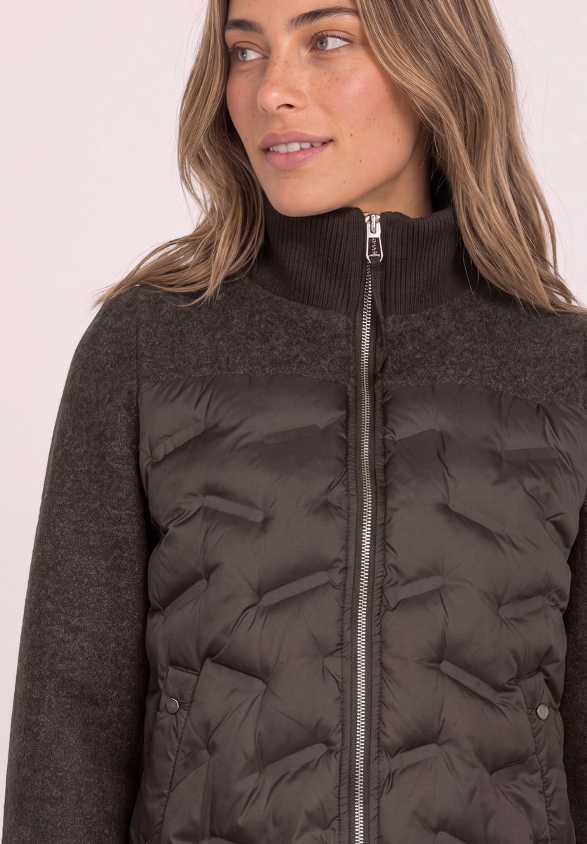 Strukturmix Jacke mit geklebter Steppung