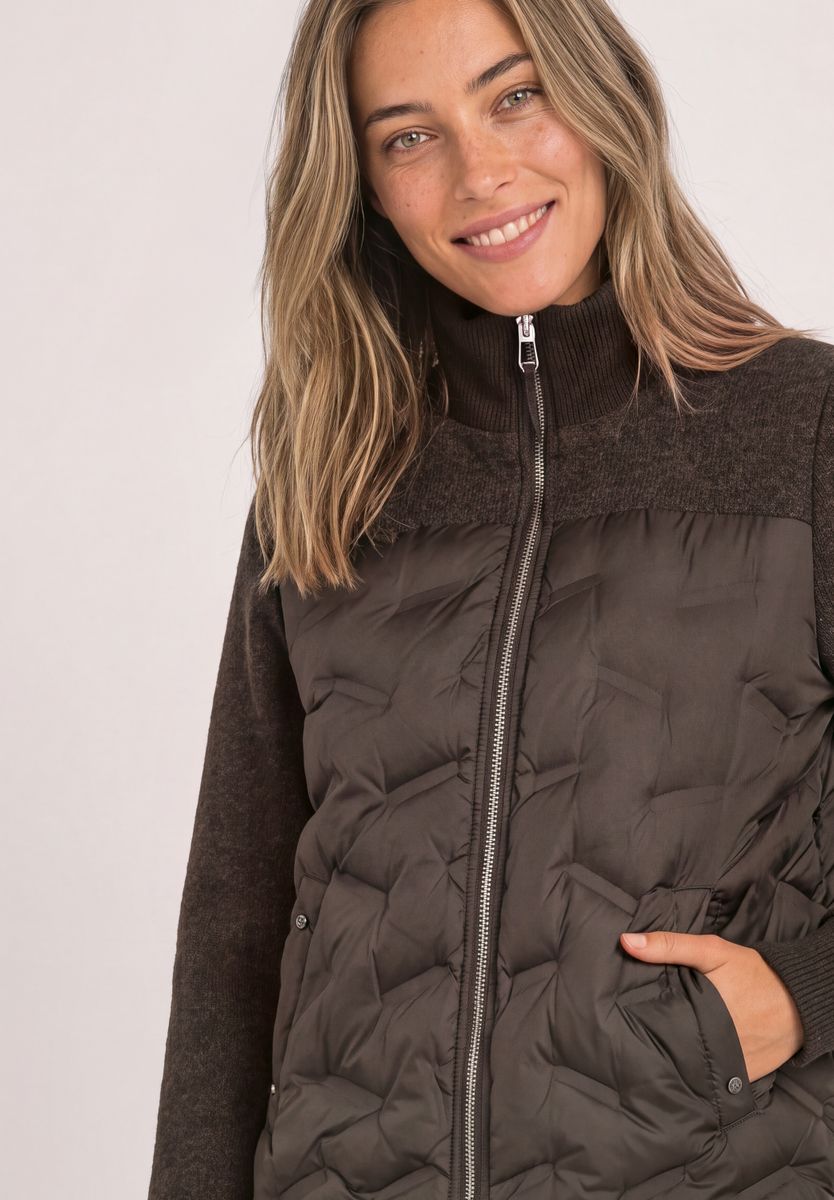 Strukturmix Jacke mit geklebter Steppung