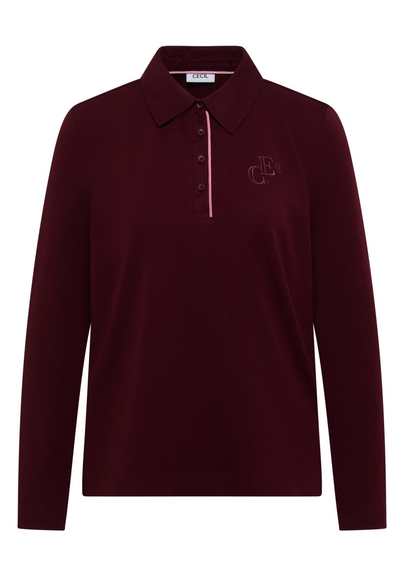 Langarm Poloshirt mit Knöpfen