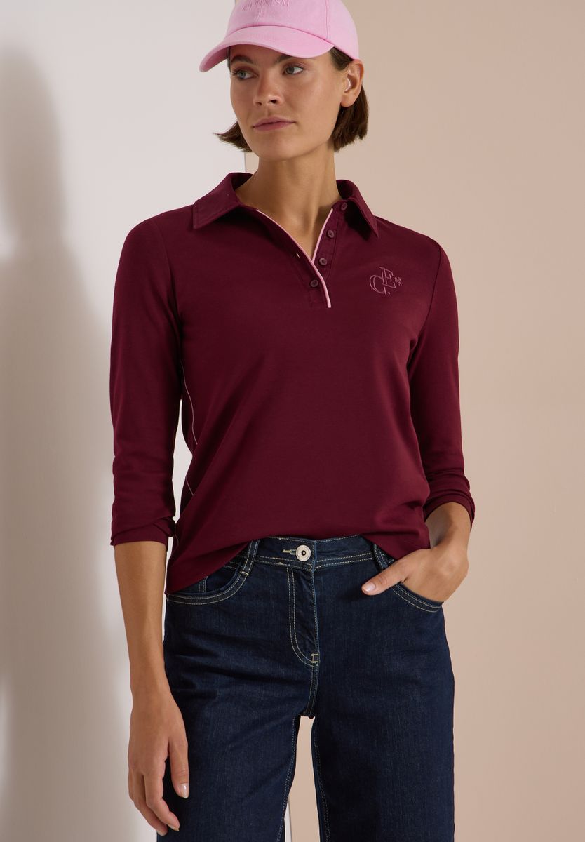 Langarm Poloshirt mit Knöpfen