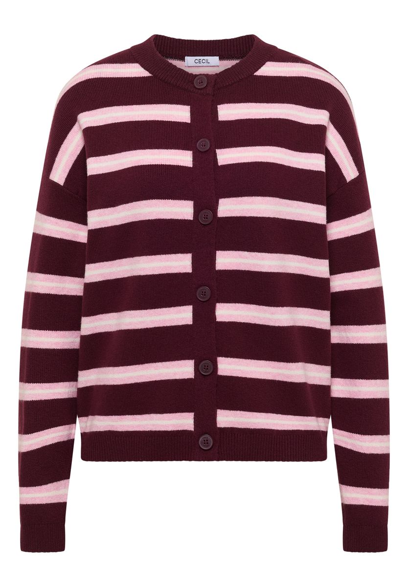 Cardigan mit Rundhals und Streifen