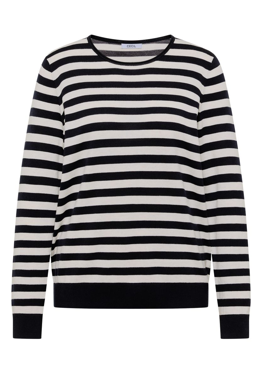 Pullover mit Rundhals und Streifen