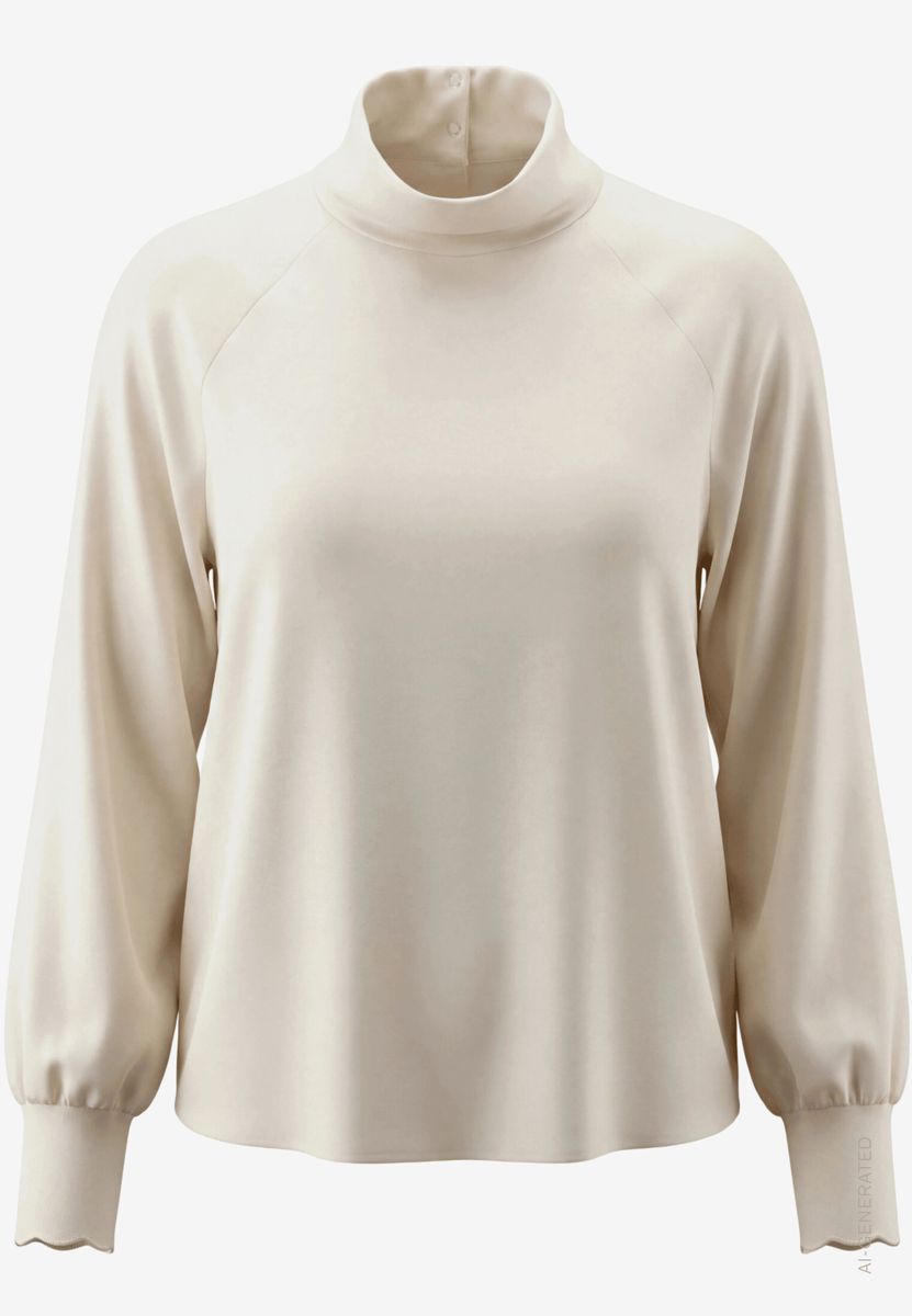 Satinbluse mit Stehkragen