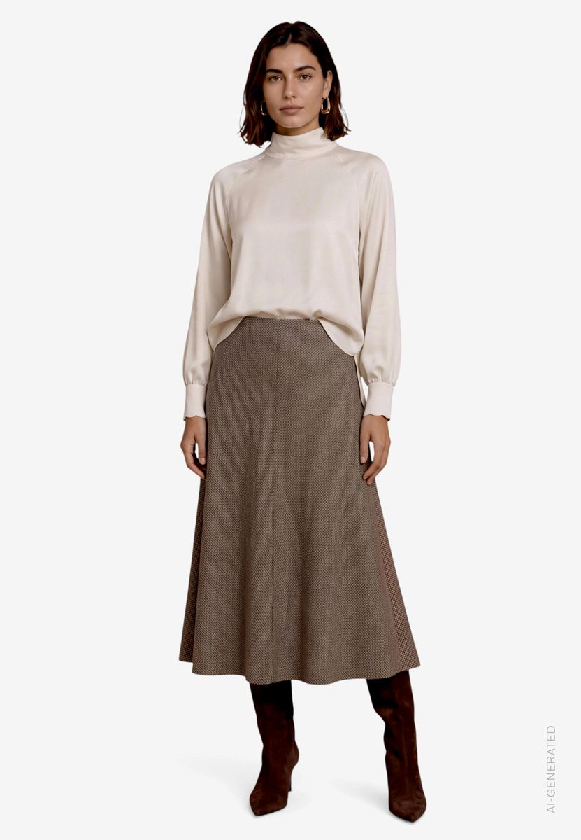 Satinbluse mit Stehkragen