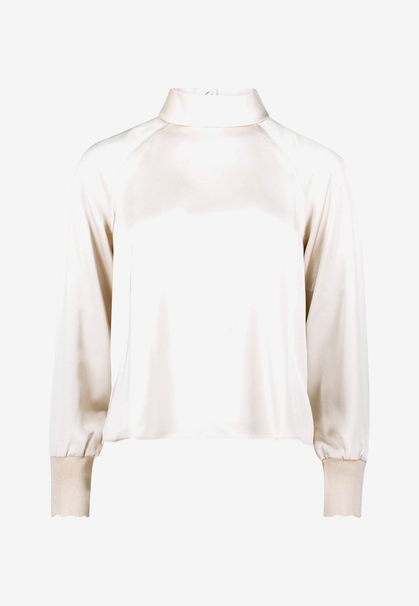 Satinbluse mit Stehkragen