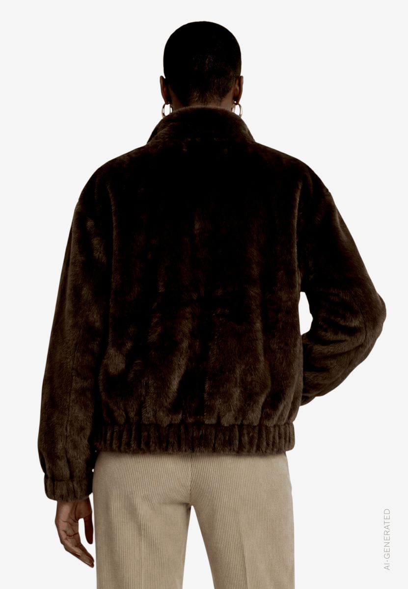 Plüschjacke  mit Taschenklappen